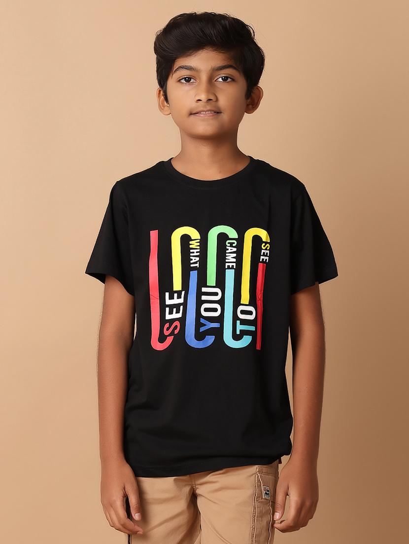 black front size cotton t-shirt - 21355502 -  Zoom Image - 0