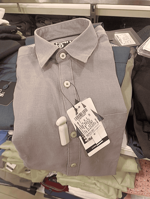 charcoal cotton linen casual shirt - 21355537 - Standard Image - 0