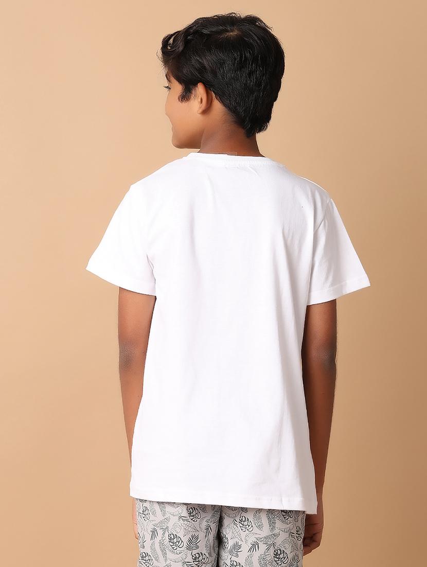 white front print cotton t-shirt - 21355539 - Standard Image - 3