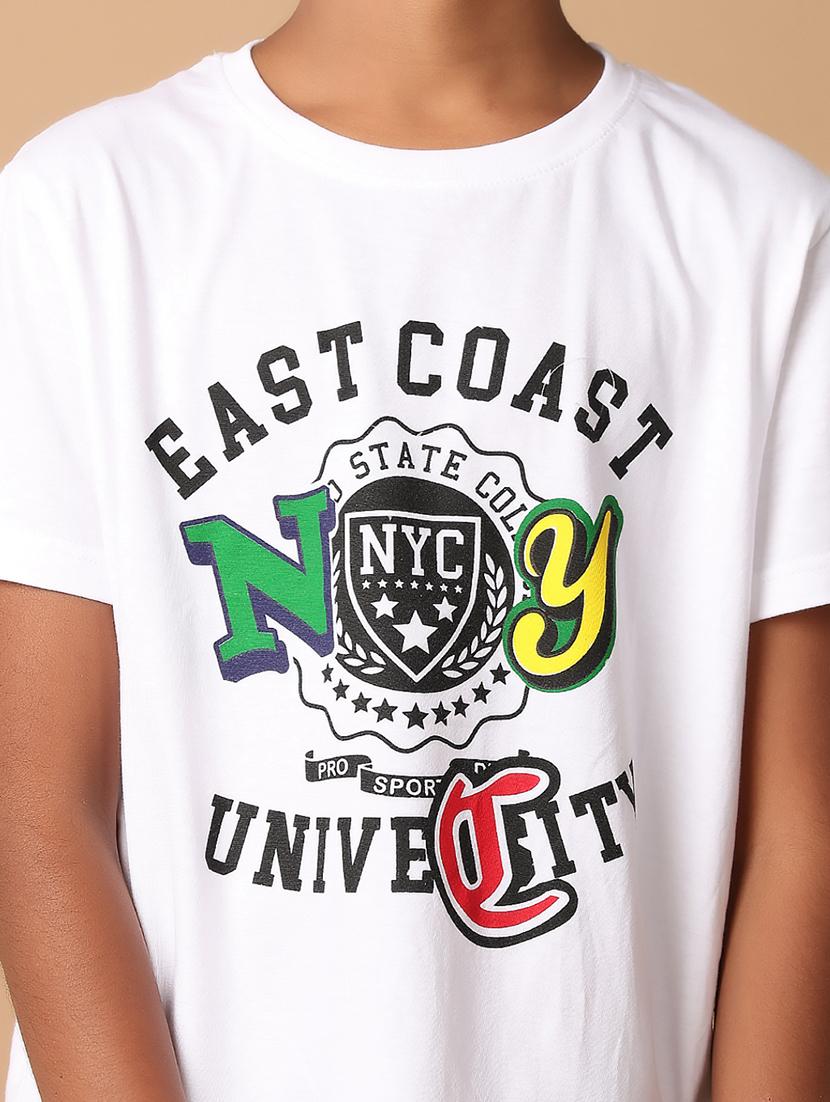 white front print cotton t-shirt - 21355539 - Standard Image - 5