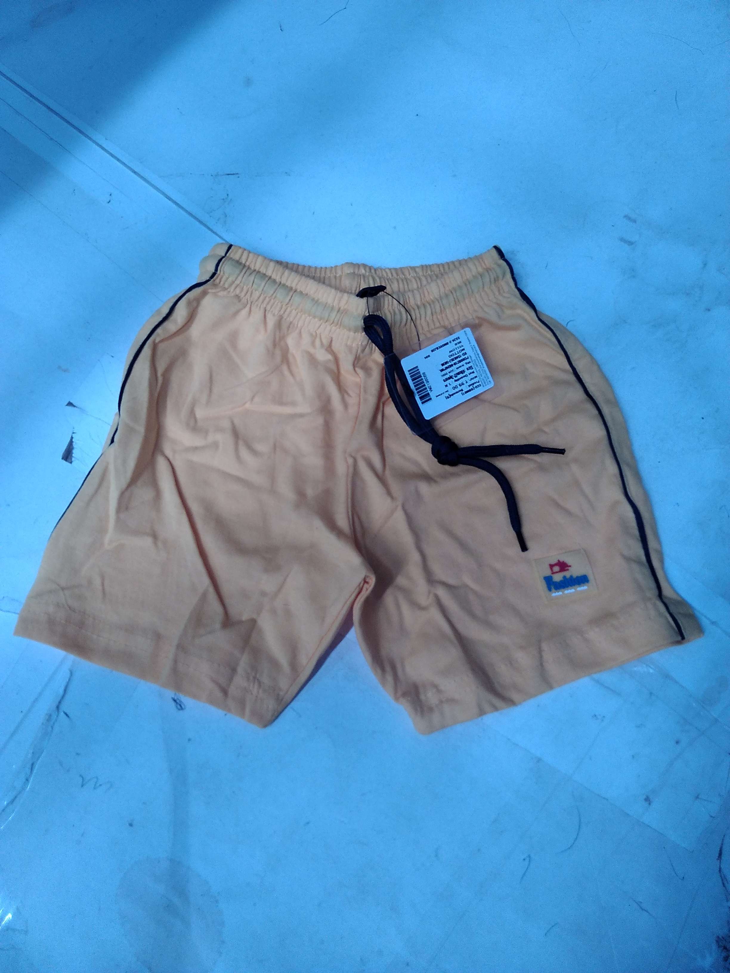 yellow cotton single jersey shorts & three fourth - 21355558 -  Zoom Image - 0