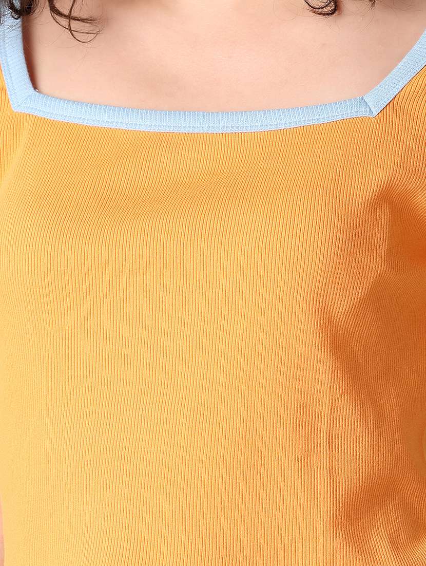 women orange solids crop top - 21356249 -  Standard Image - 5