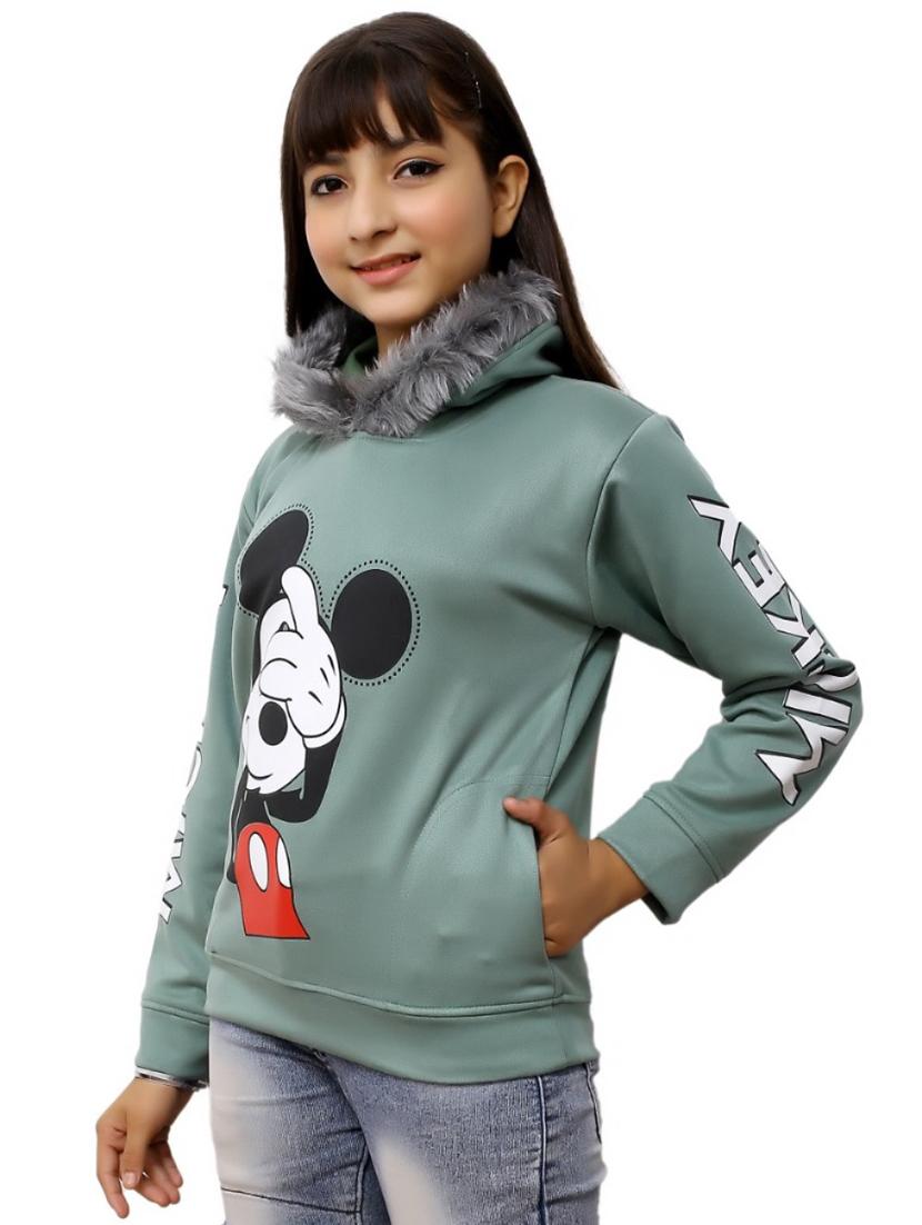 green wool blend chest print sweatshirt - 21356341 - Zoom Image - 0
