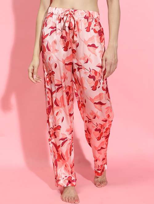 women pink satin pajama - 21356390 - Standard Image - 0