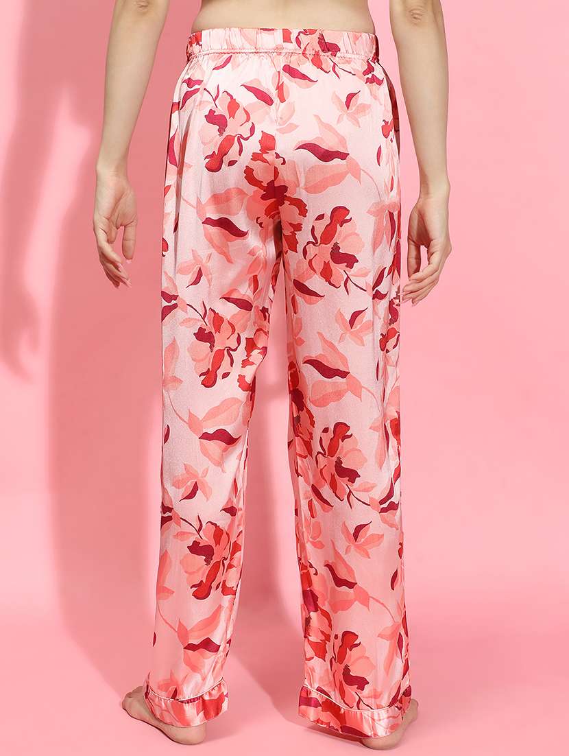 women pink satin pajama - 21356390 - Standard Image - 3