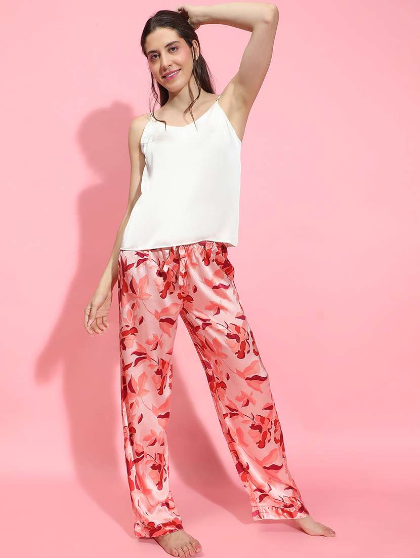 women pink satin pajama - 21356390 - Standard Image - 5