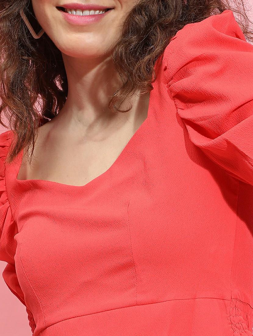 women red solid crop top - 21356421 - Standard Image - 5
