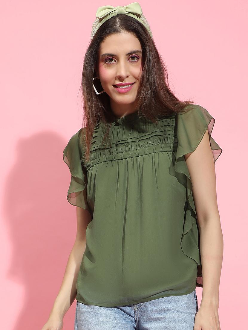 women green solid regular top - 21356433 -  Zoom Image - 0