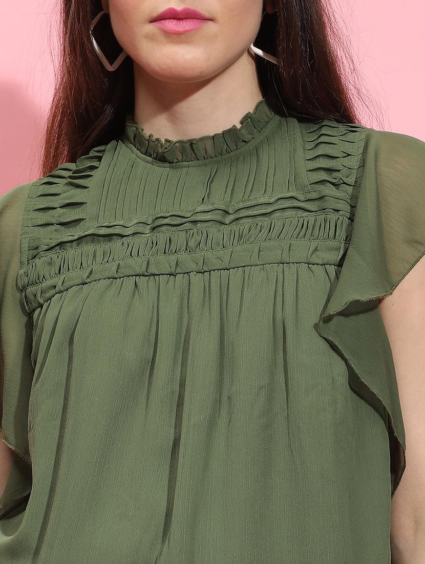 women green solid regular top - 21356433 - Standard Image - 5