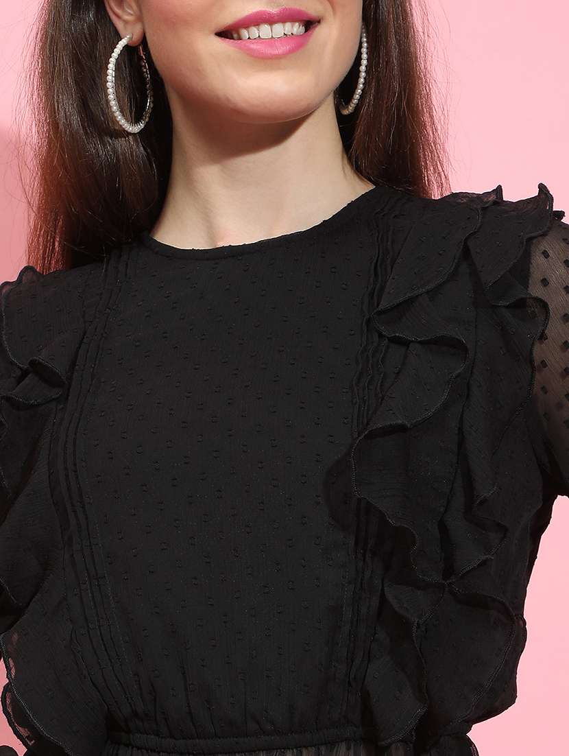 women black self-designed regular top - 21356437 -  Standard Image - 5