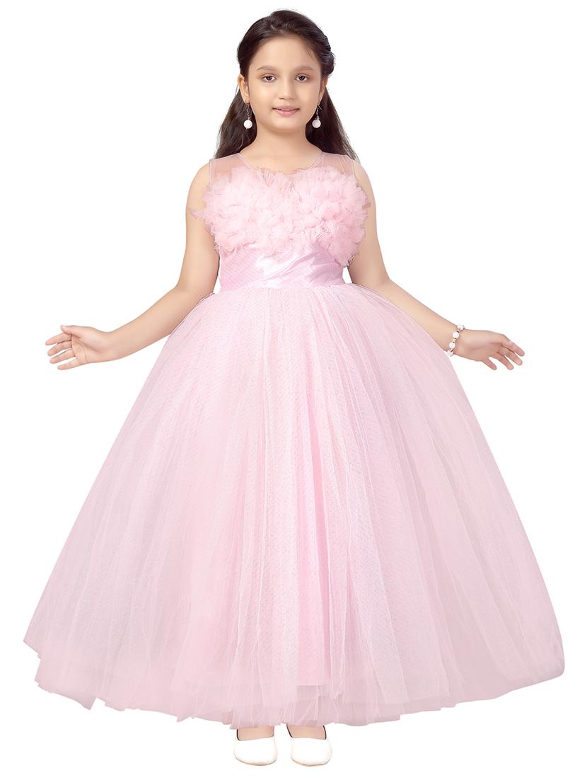 girls round neck party gown - 21356476 - Zoom Image - 0