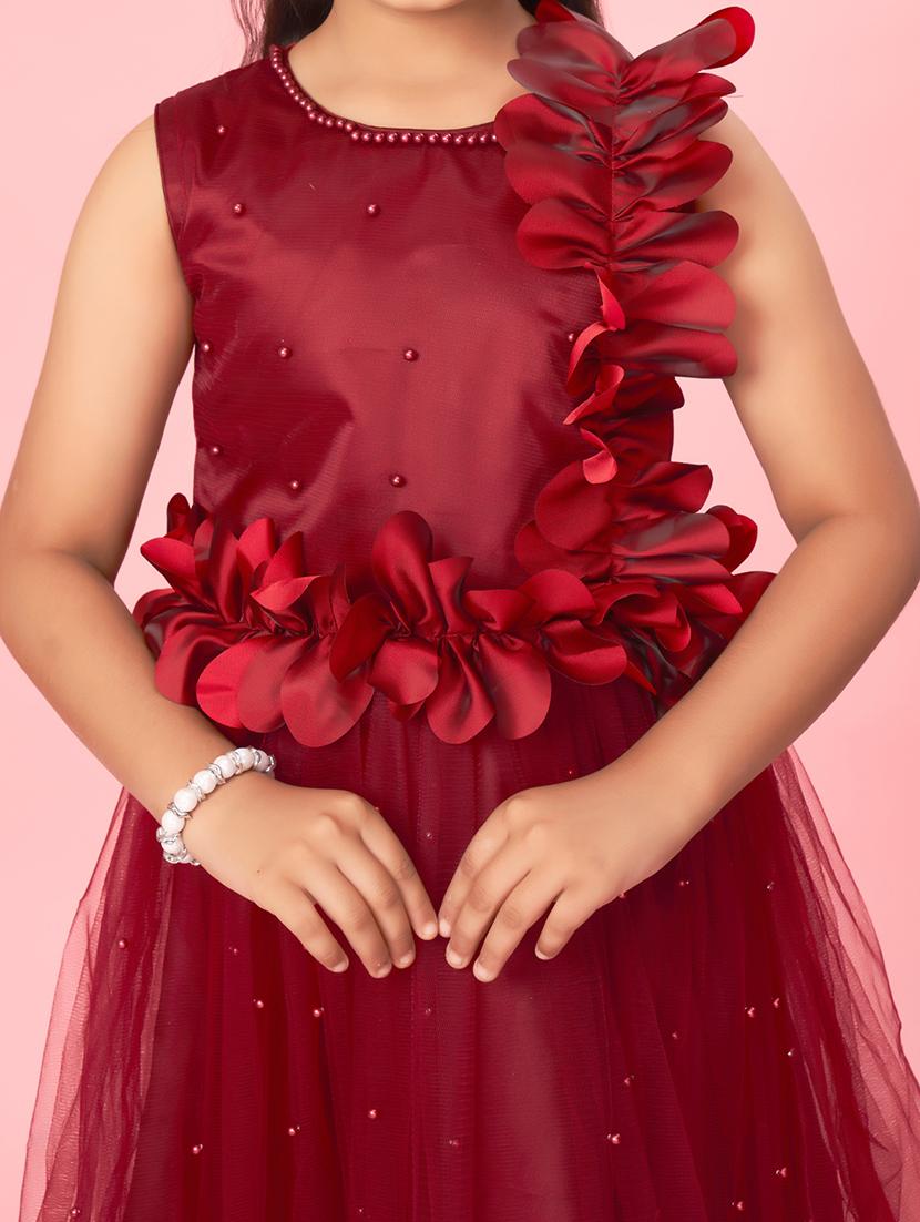 girls round neck party gown - 21356484 - Standard Image - 3