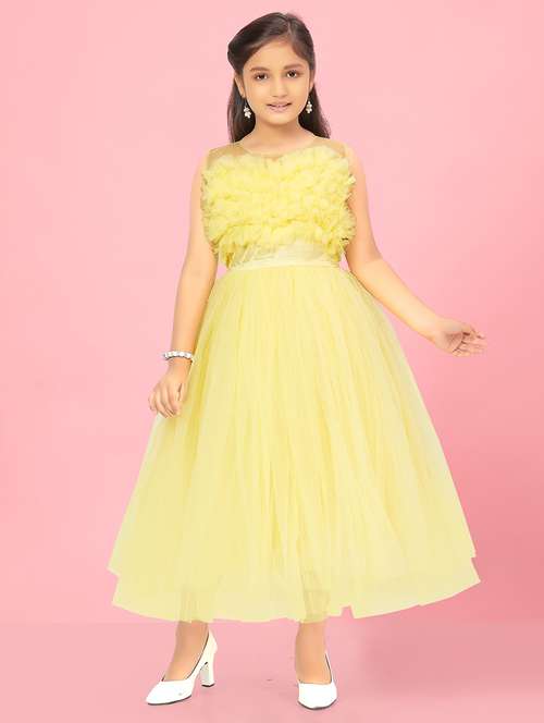 girls round neck party gown - 21356488 -  Standard Image - 0