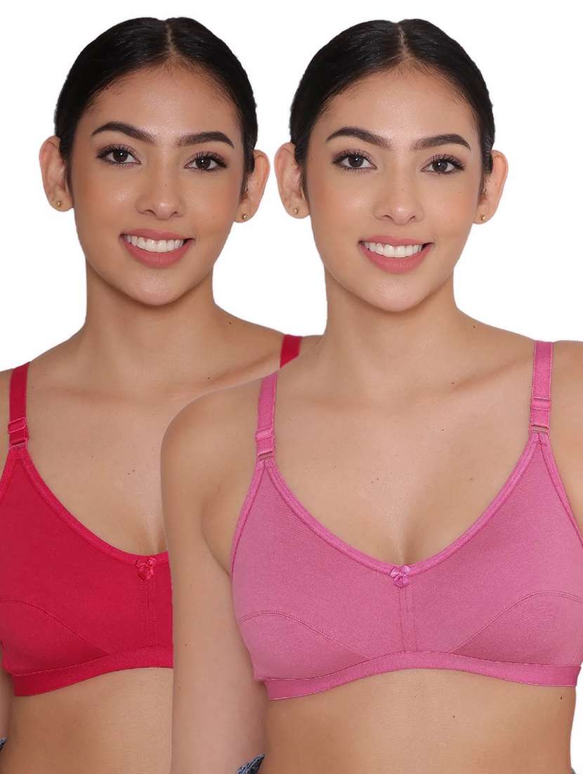 women multicolored solid set of 2 regular bra
