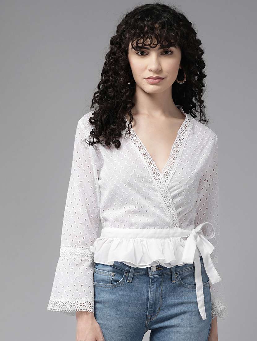 women white slef-designed regular top