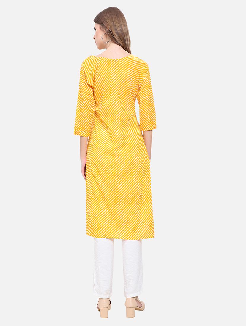 women three quarter sleeve straight kurta - 21357333 - Standard Image - 3