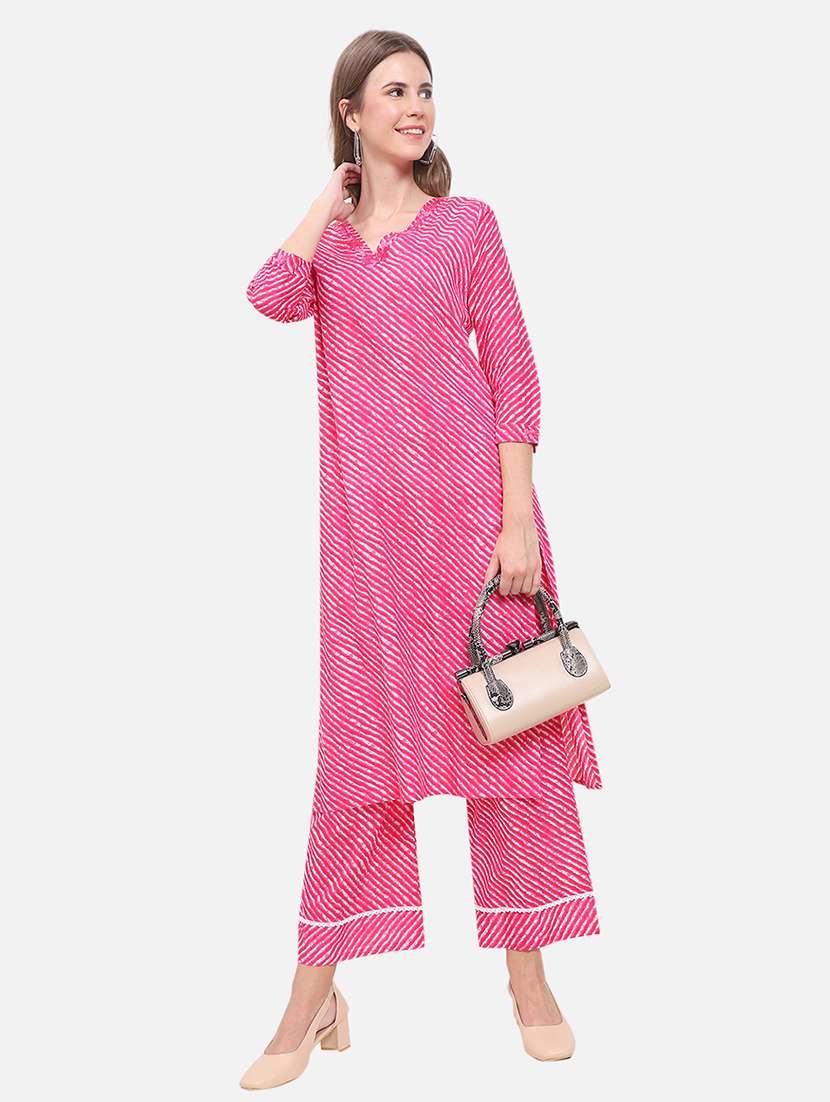 women three quarter sleeve kurta palazzo set - 21357338 - Zoom Image - 0