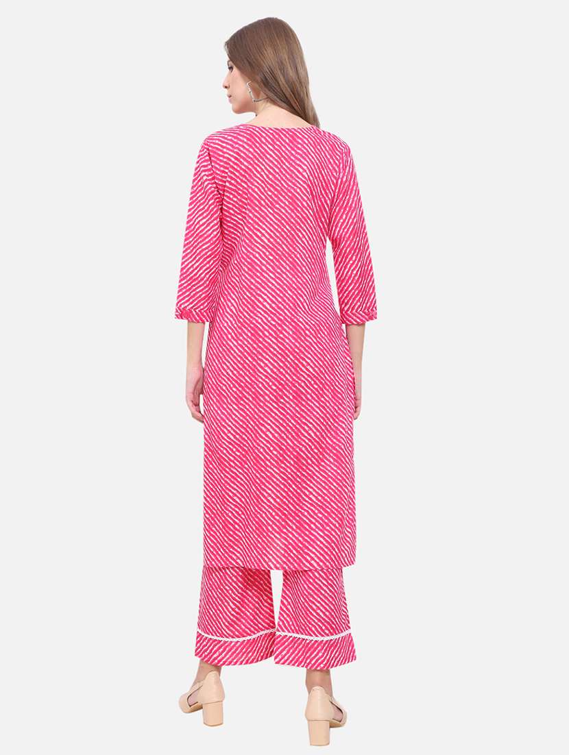 women three quarter sleeve kurta palazzo set - 21357338 - Standard Image - 3