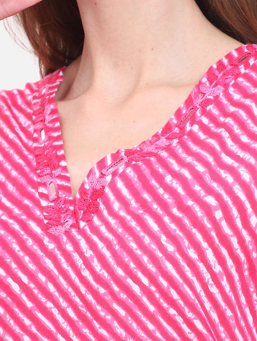 women three quarter sleeve kurta palazzo set - 21357338 - Standard Image - 5