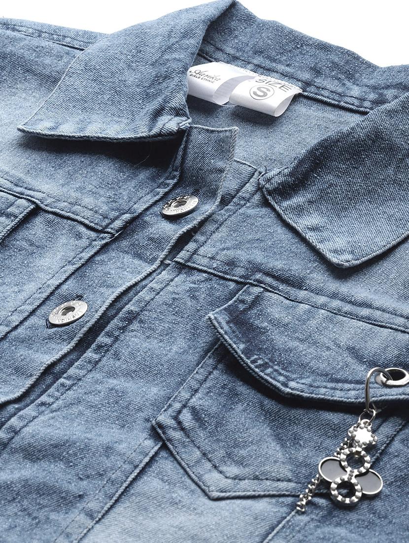 women long sleeve denim jacket - 21357340 - Standard Image - 5