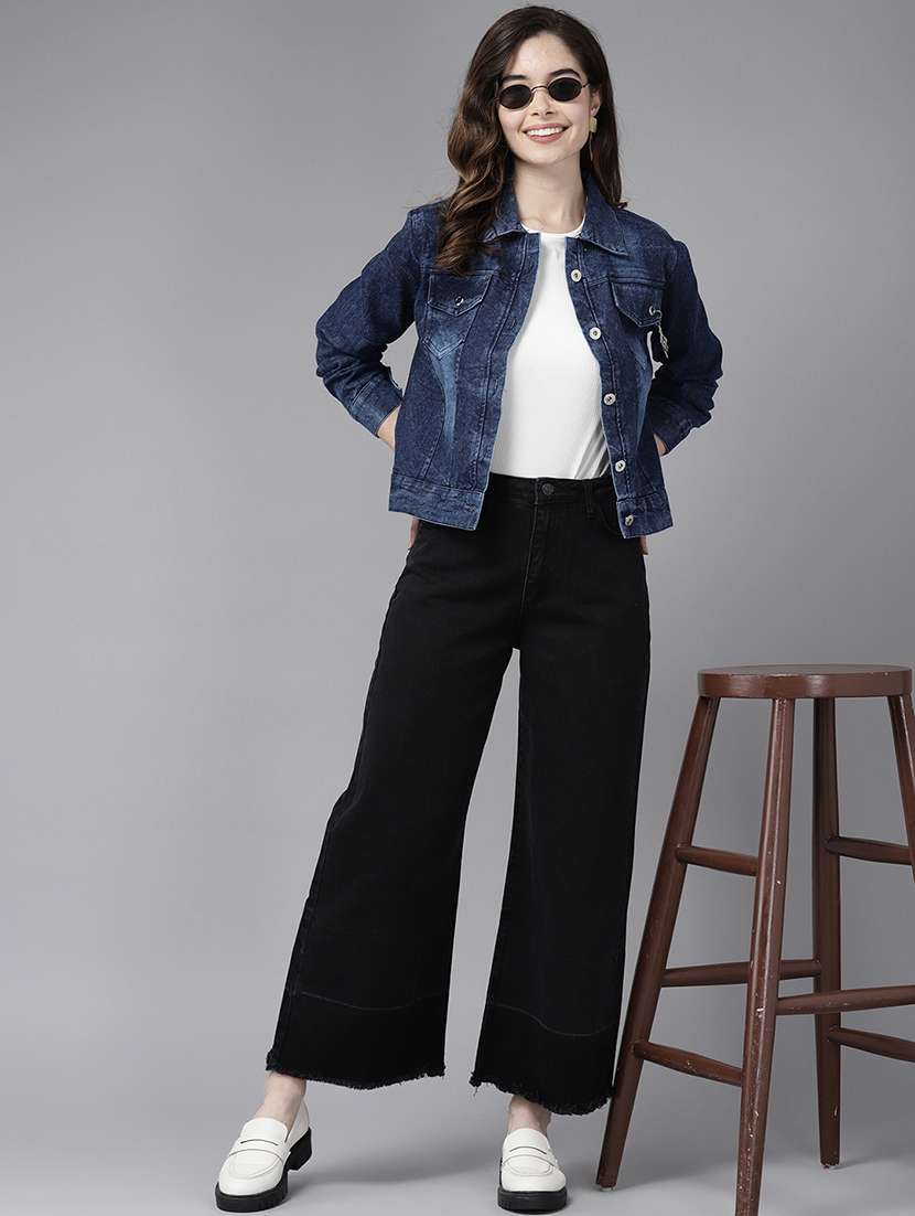 women long sleeve denim jacket - 21357341 - Standard Image - 3