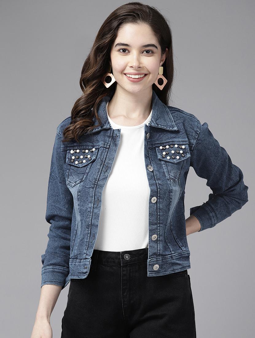 women long sleeve denim jacket - 21357345 - Zoom Image - 0