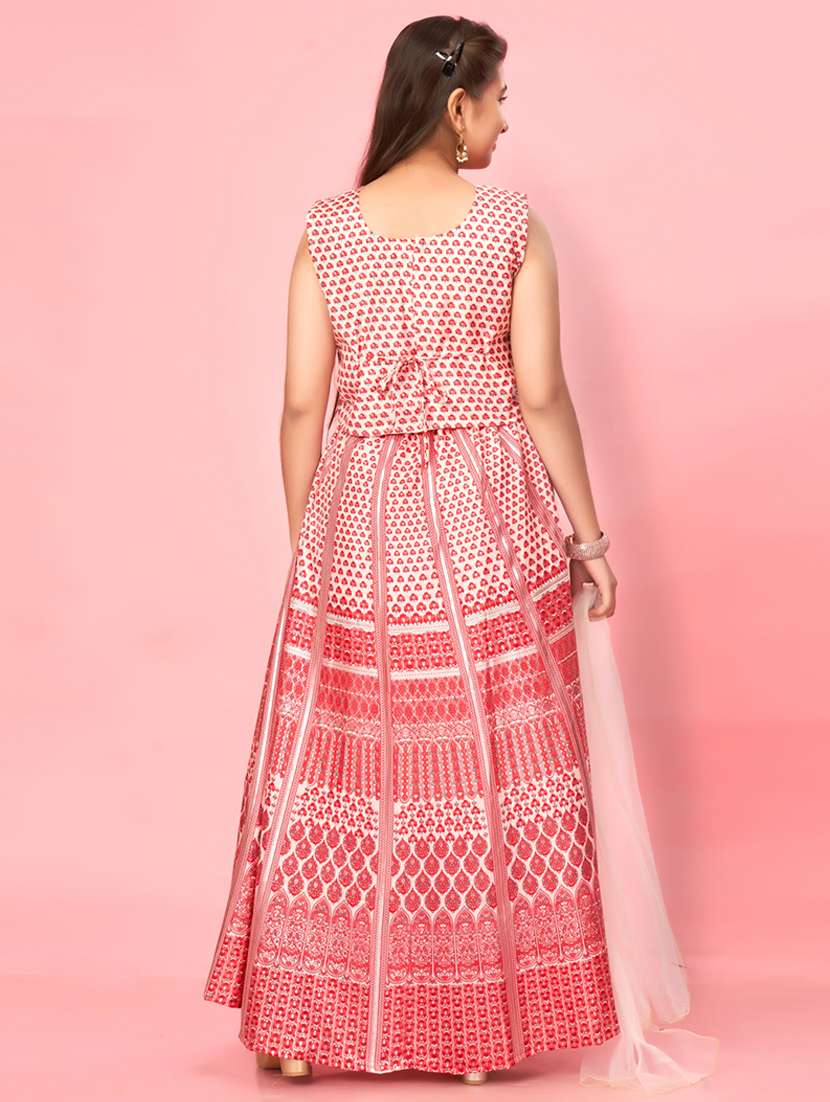 girls sweetheart neck lehenga choli with dupatta - 21357439 -  Standard Image - 3