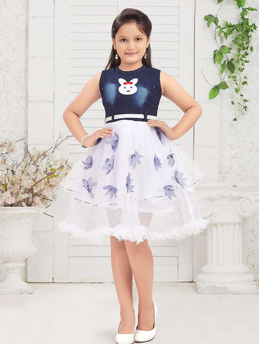 girls round neck self-designed frock