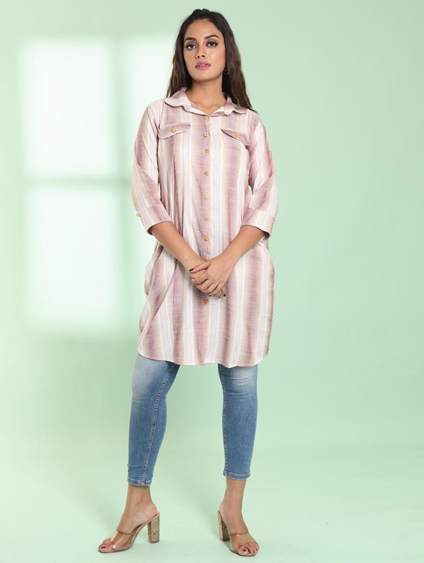 women three quarter sleeve straight kurta - 21357906 - Zoom Image - 0