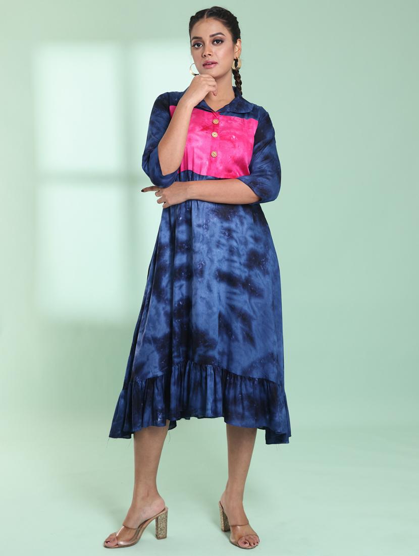 women shirt collar fit & flare ethnic dress - 21357923 - Zoom Image - 0