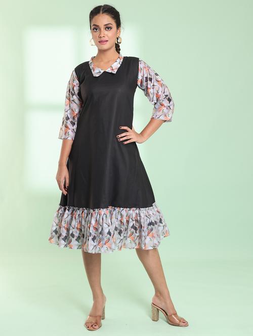 women shirt collar a-line ethnic dress - 21357939 - Standard Image - 0
