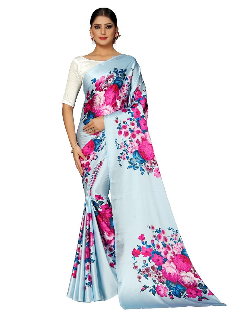 floral printed saree with blouse - 21359009 -  Zoom Image - 0