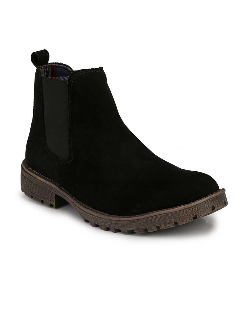 black slip on boots