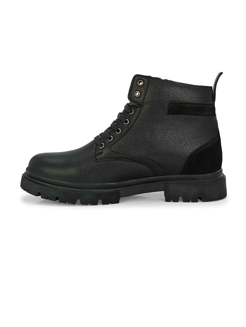 black synthetic high tops boots - 21359352 -  Standard Image - 3