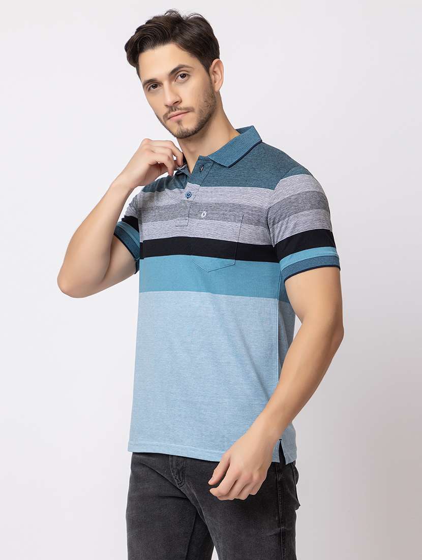 men striped polo t-shirt