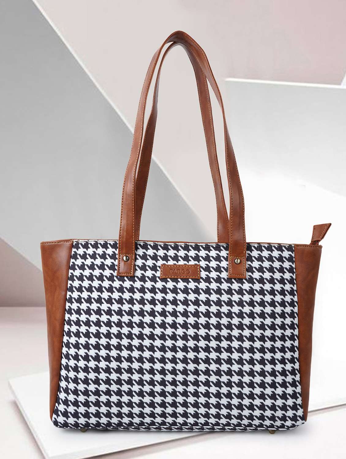 women printed handbag with laptop pocket