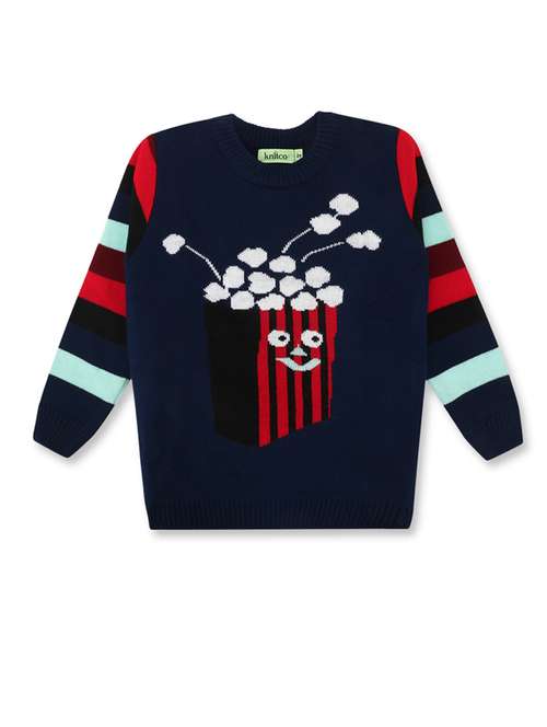 kids long sleeved self design sweater - 21360068 -  Standard Image - 0