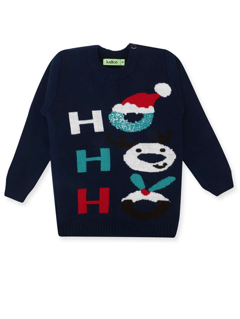 kids long sleeved self design sweater