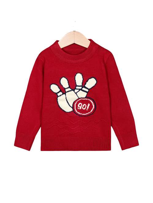 kids long sleeved self design sweater - 21360082 -  Standard Image - 0