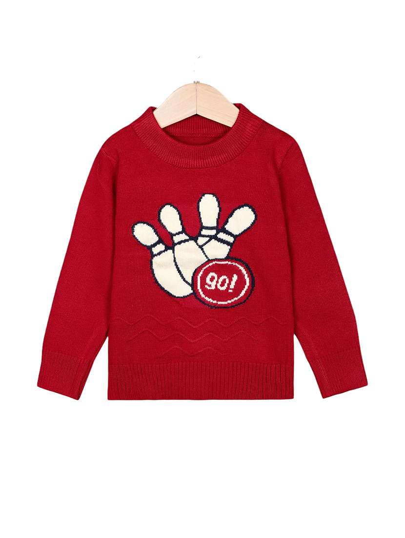 kids long sleeved self design sweater