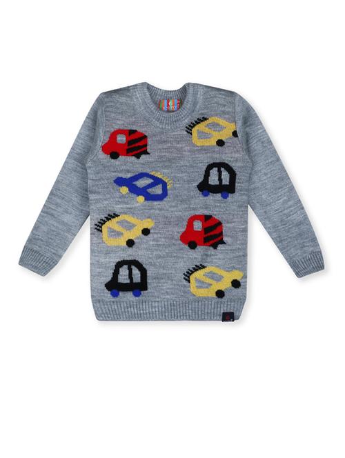 kids long sleeved self design sweater - 21360083 - Standard Image - 0