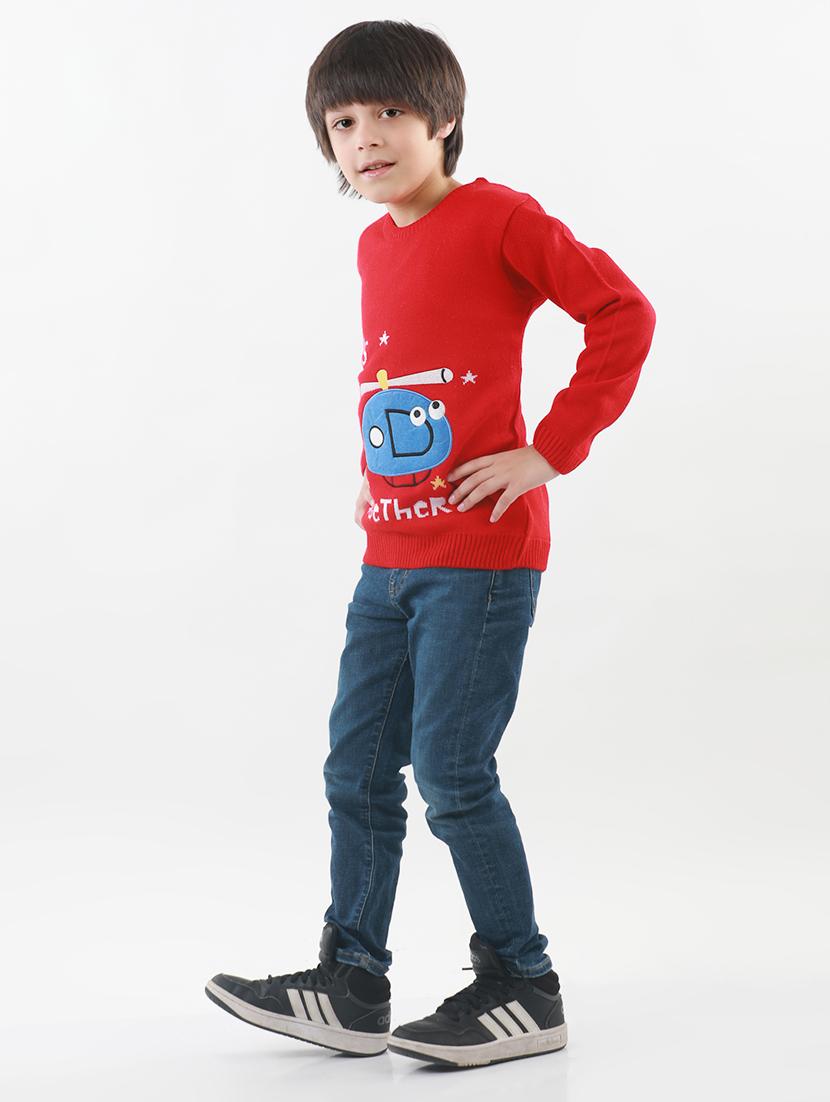 kids long sleeved self design sweater - 21360088 - Standard Image - 3