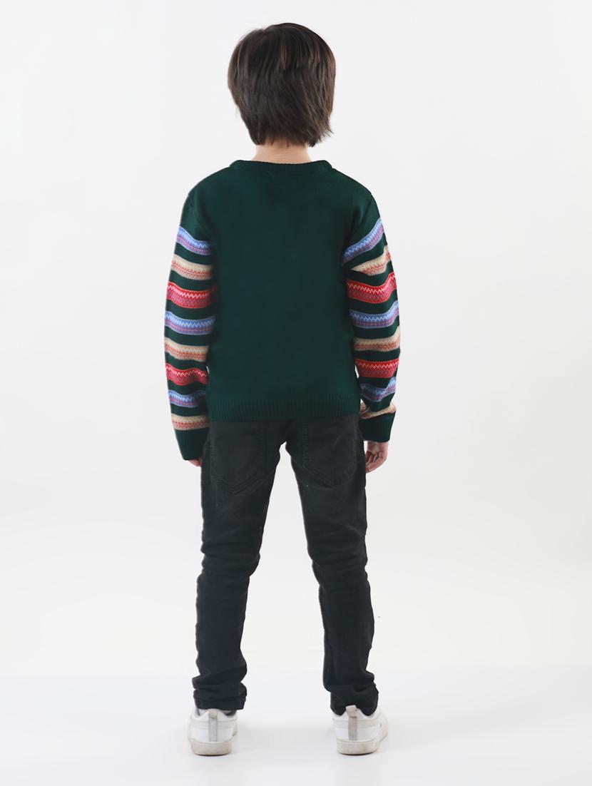 kids long sleeved self design sweater - 21360093 - Standard Image - 3