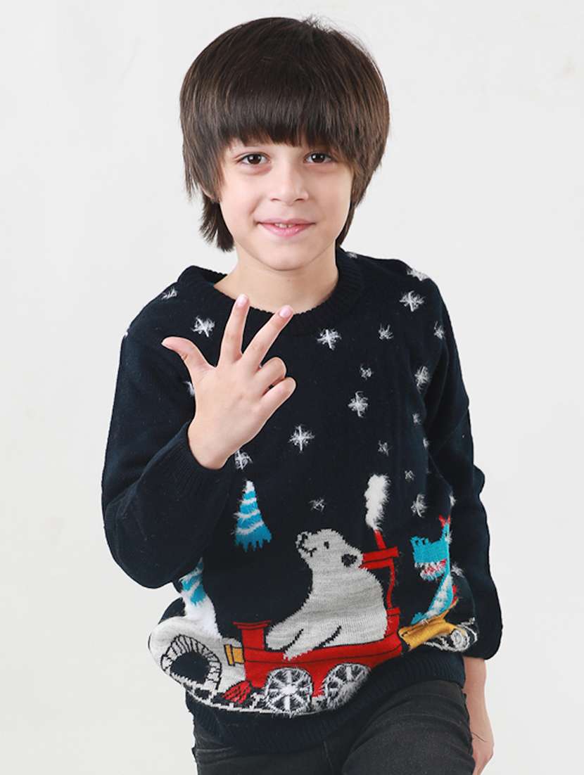 kids long sleeved printed sweater - 21360097 - Zoom Image - 0