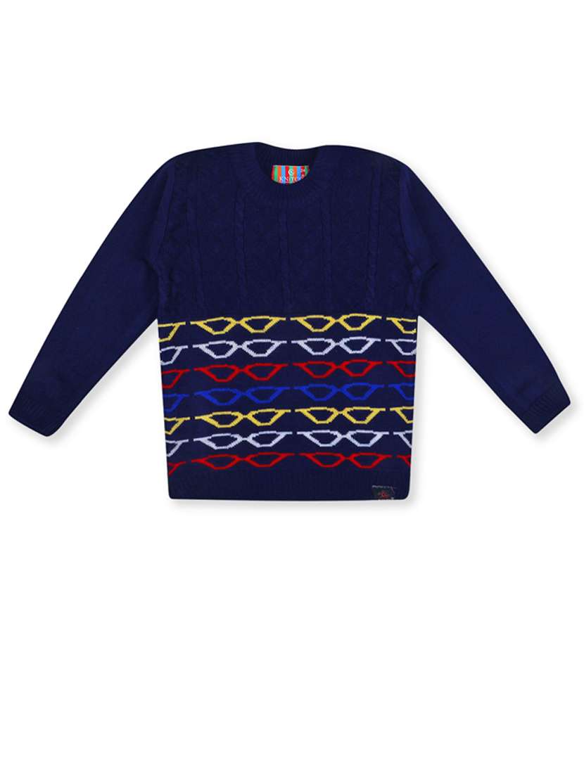 kids long sleeved self design sweater