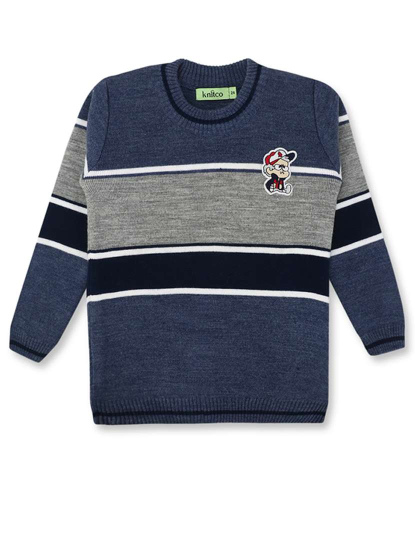 kids long sleeved color block sweater - 21360110 -  Zoom Image - 0