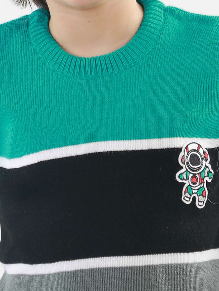 kids long sleeved color block sweater - 21360112 -  Standard Image - 5