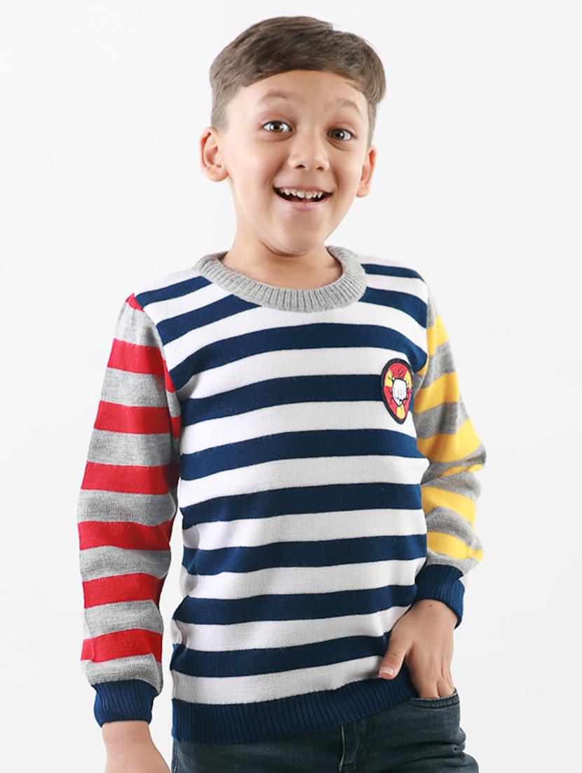 boys striped long sleeves sweater