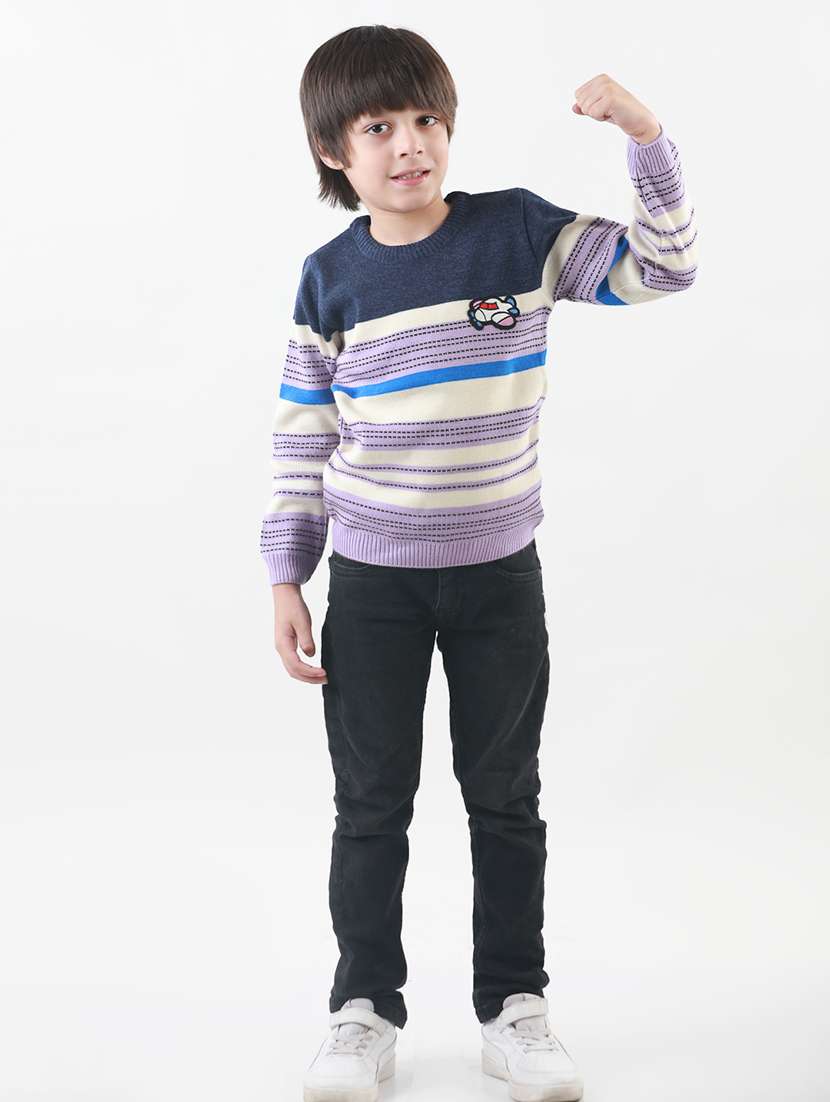 boys striped long sleeves sweater - 21360117 - Zoom Image - 0