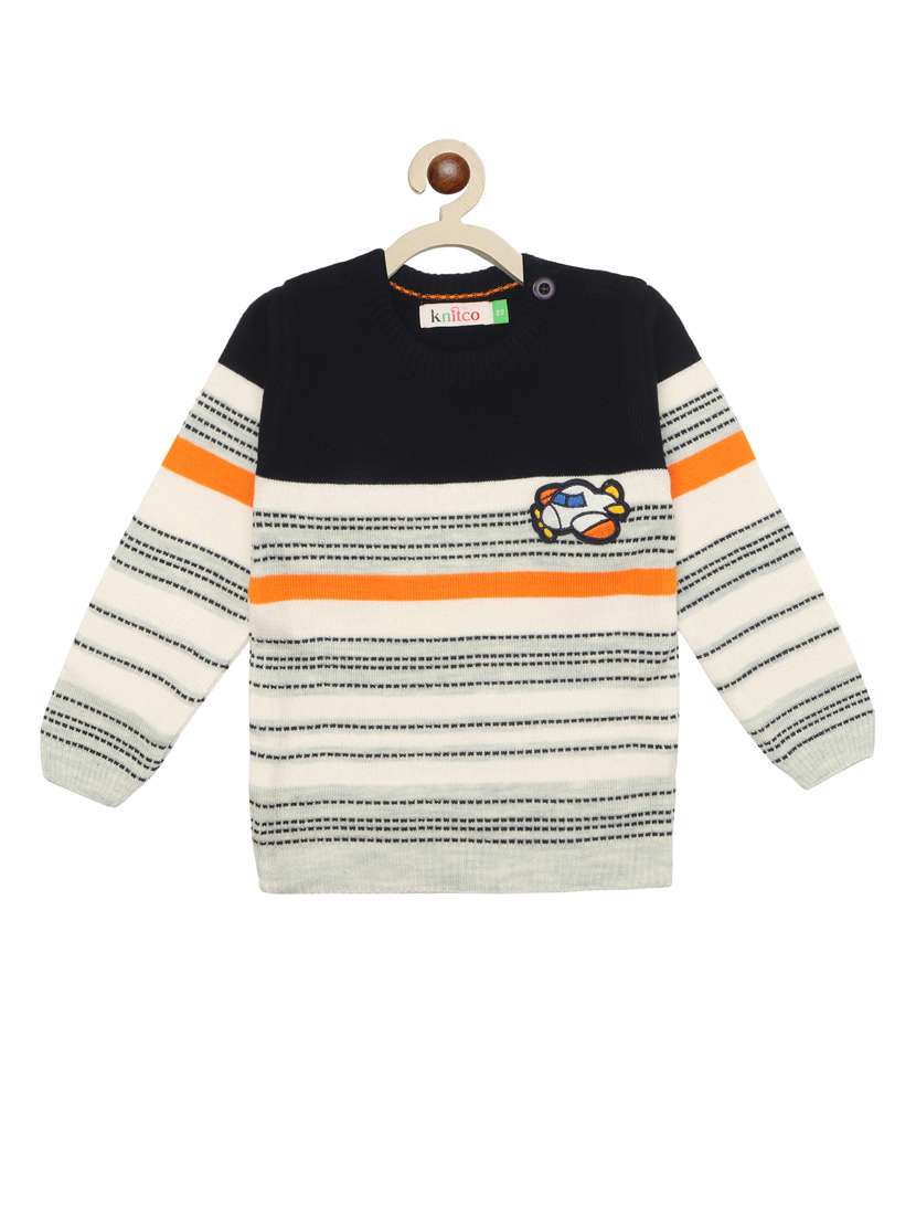 boys striped long sleeves sweater - 21360125 - Zoom Image - 0